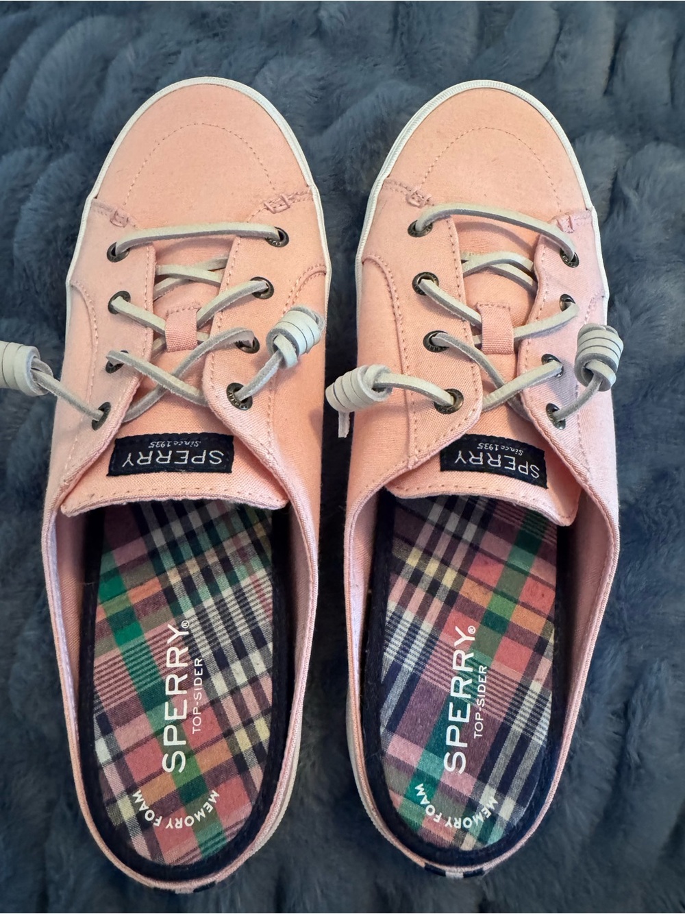 Sperry Women's Pink Canvas Boat Shoe Slides